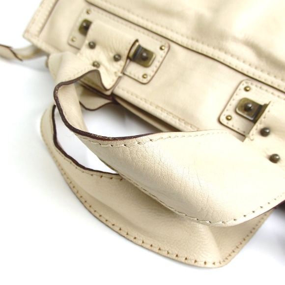 Vintage Chloe Cream Brown Leather Handbag - Picture 7 of 8